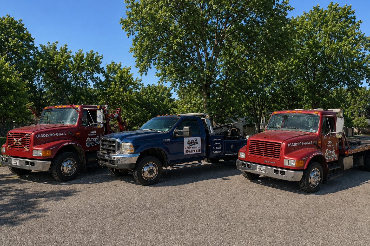 Cash Towing trucks serving West Chicago and DuPage County